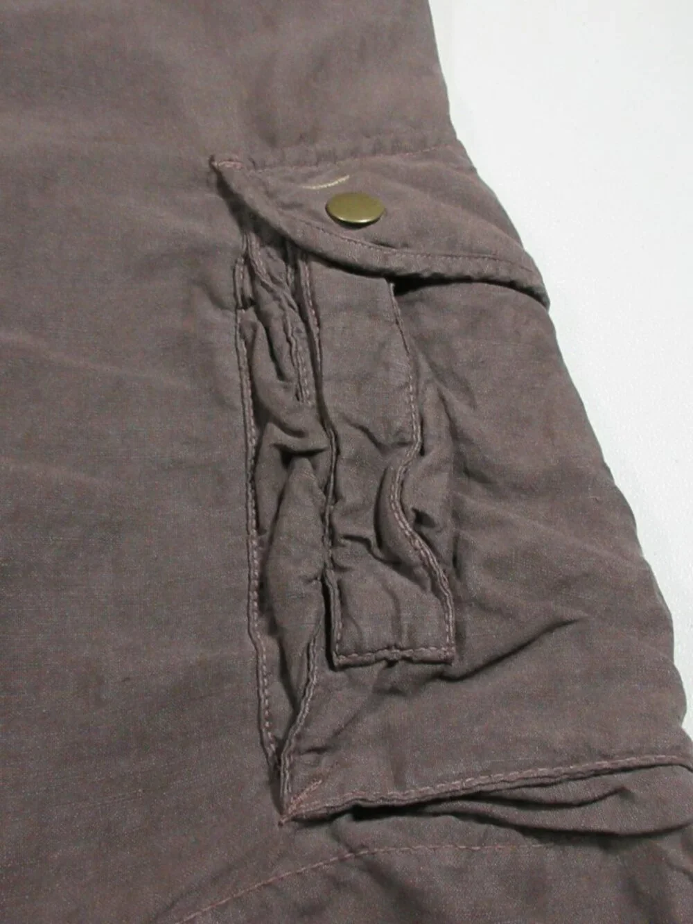 JCrew womens solid brown cargo linen silk blend knee length skirt 12